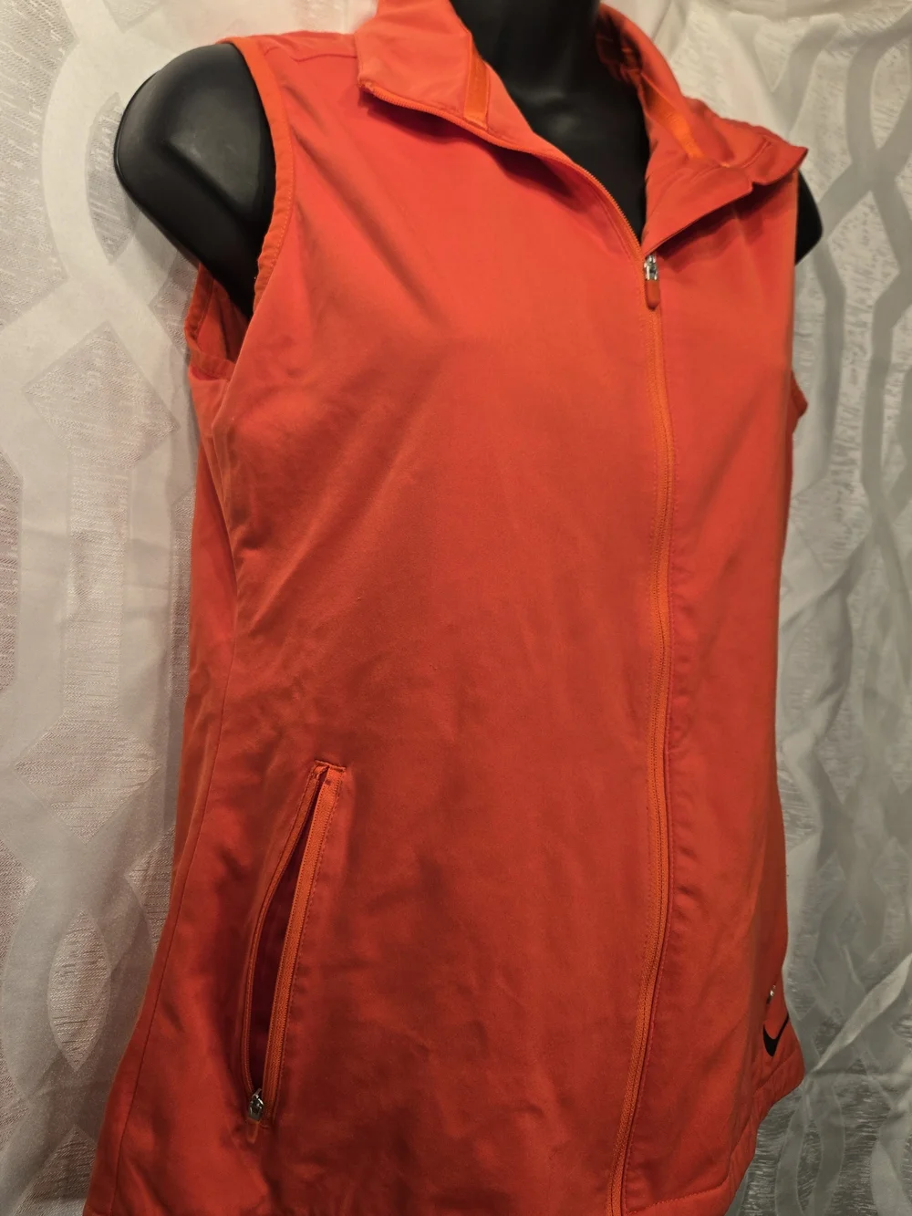 Womens Nike Golf Sleeveless Zip Front Vest in Bright Orange Size S